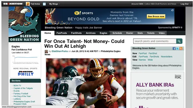 Bleeding Green Nation — old site before the rebrand